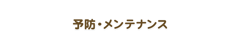 予防・メンテナンス